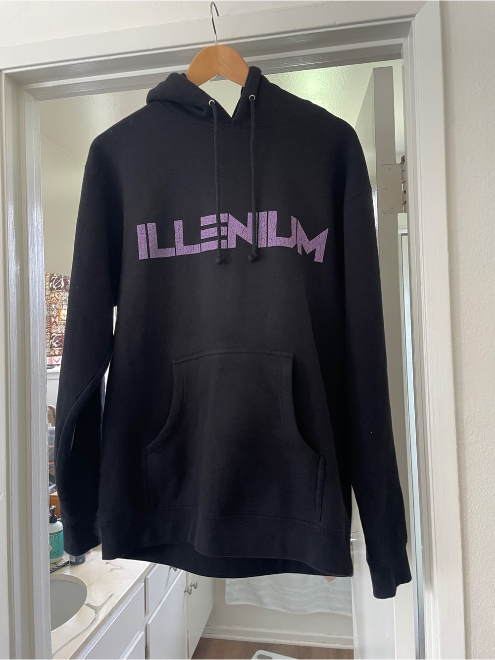 Bravado Black Zip-Up Hoodie with Purple Illenium Graphic